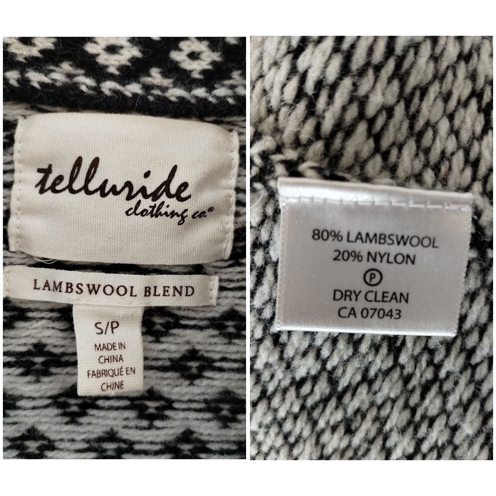 Y2K Fair Isle Lambswool Cardigan Nordic Ski Sweater Small - Picture 5 of 7